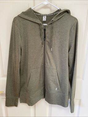 Free Country Olive Zip-Up Hooded Sweater Jacket